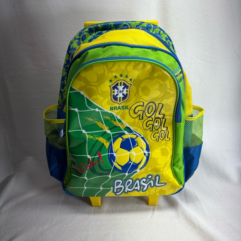 Brazil Soccer Rolling‎ Backpack Yellow/Green. Super Nice